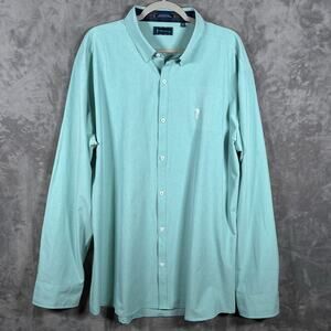William Murray Aqua Golf Button-Up Shirt XXL Stretch Casual